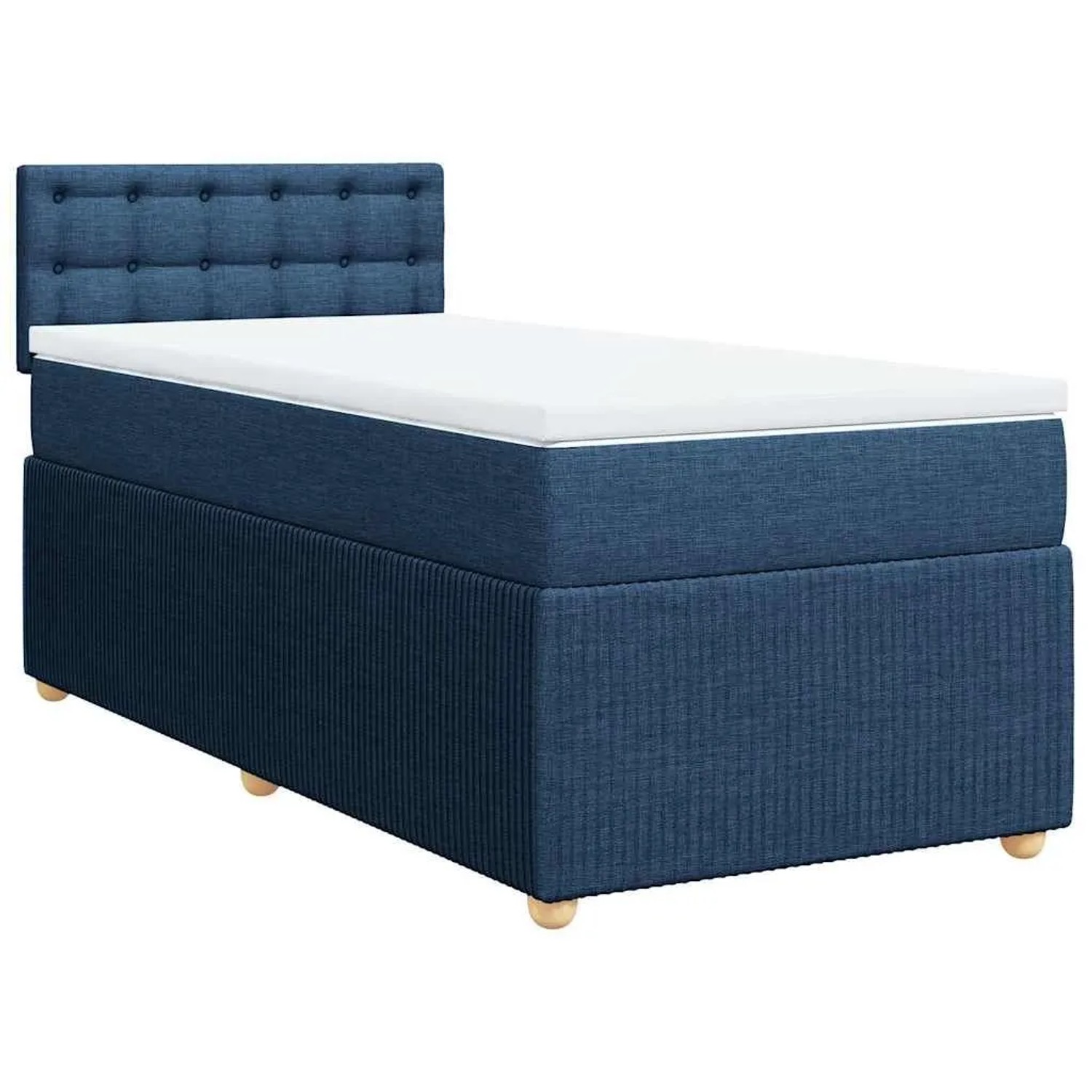 vidaXL Boxspringbett mit Matratze Blau 90x190 cm Stoff 3289631 günstig online kaufen