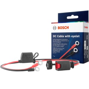 Bosch Verbindungskabel für Batterieladegerät C30 mit Ringösen und Schnellverbindungsstecker.