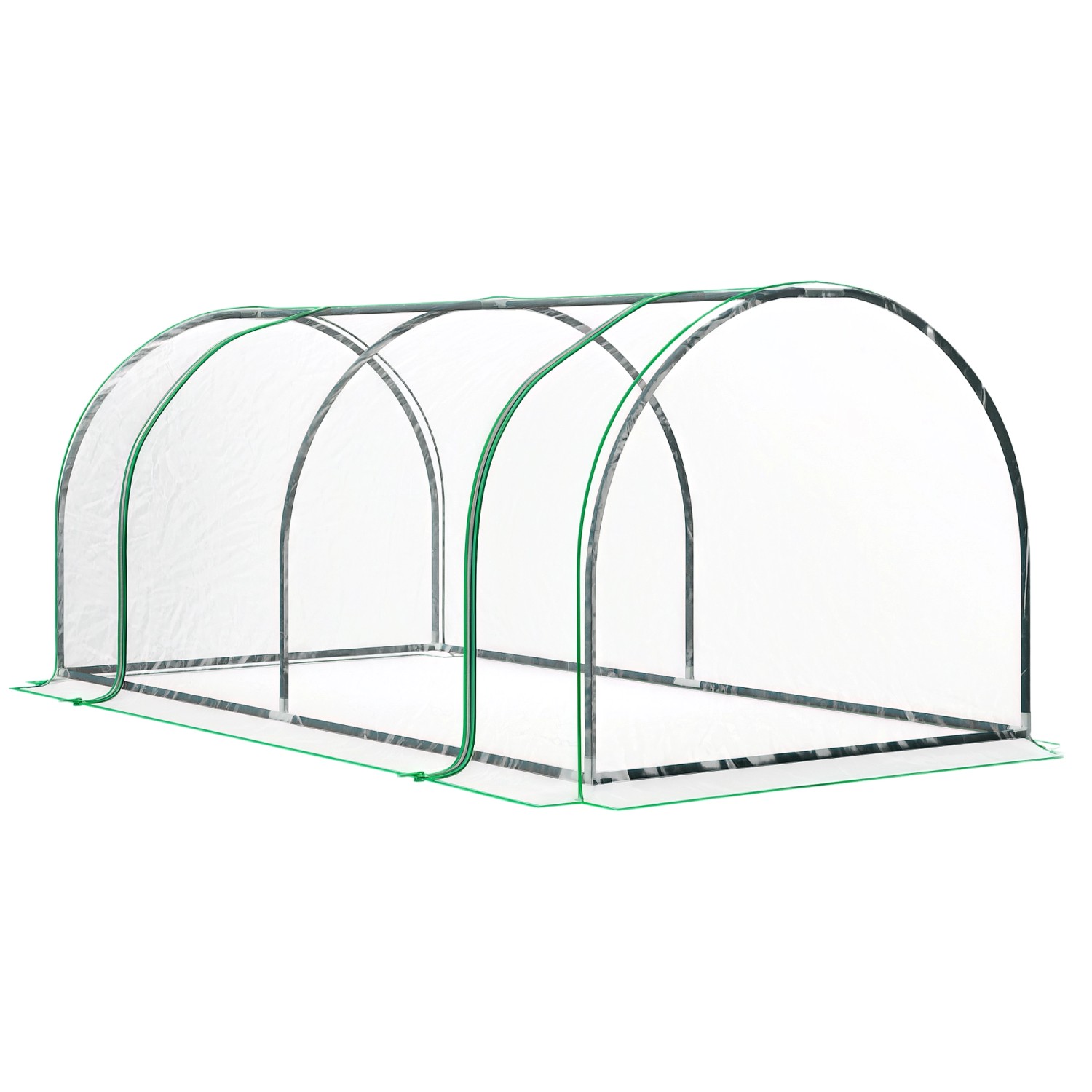 Outsunny Gewächshaus Pflanzenaufzucht mit Tür Stahl Kunststoff 200 x 100 x günstig online kaufen