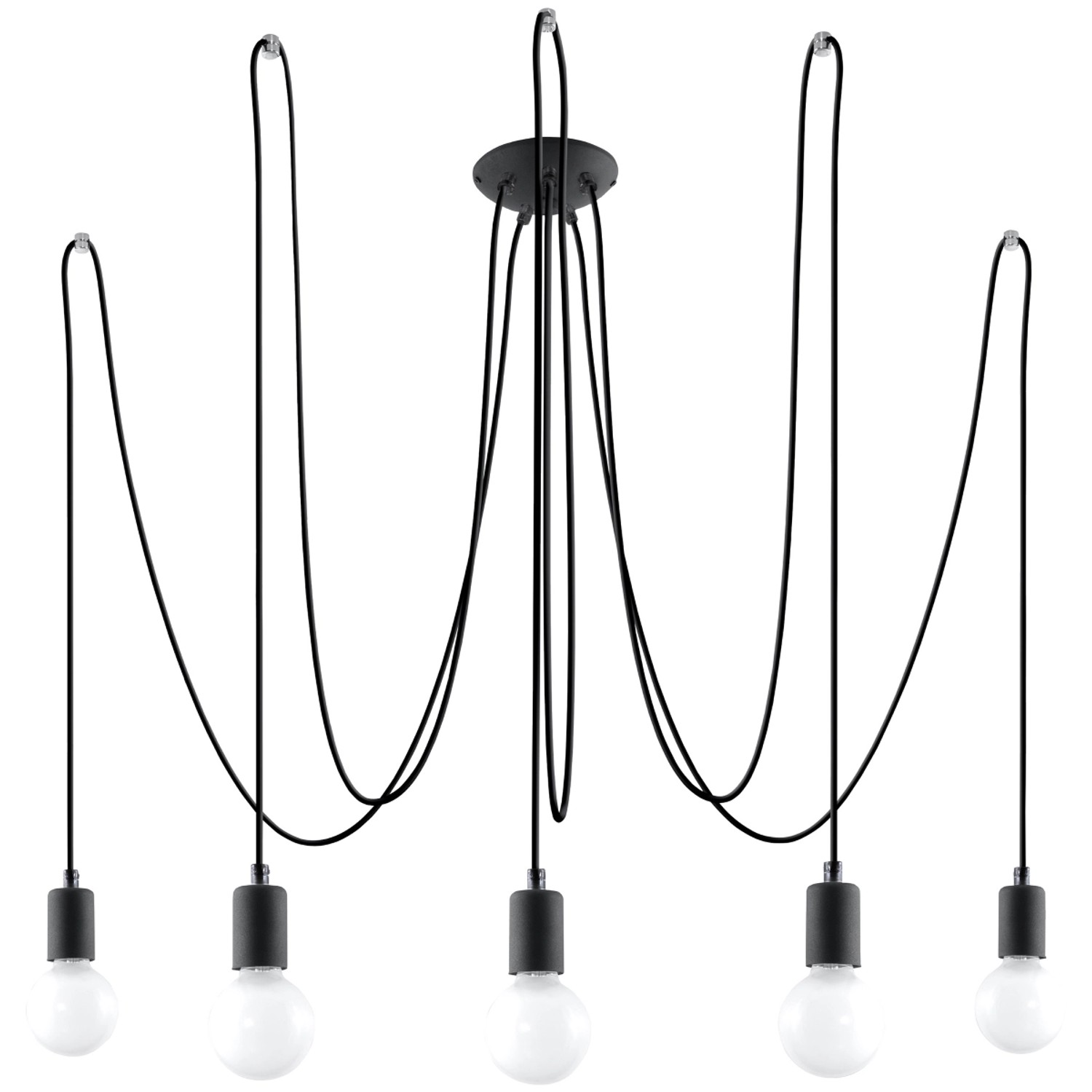 Sollux Lighting Kronleuchter Edison 5 Schwarz