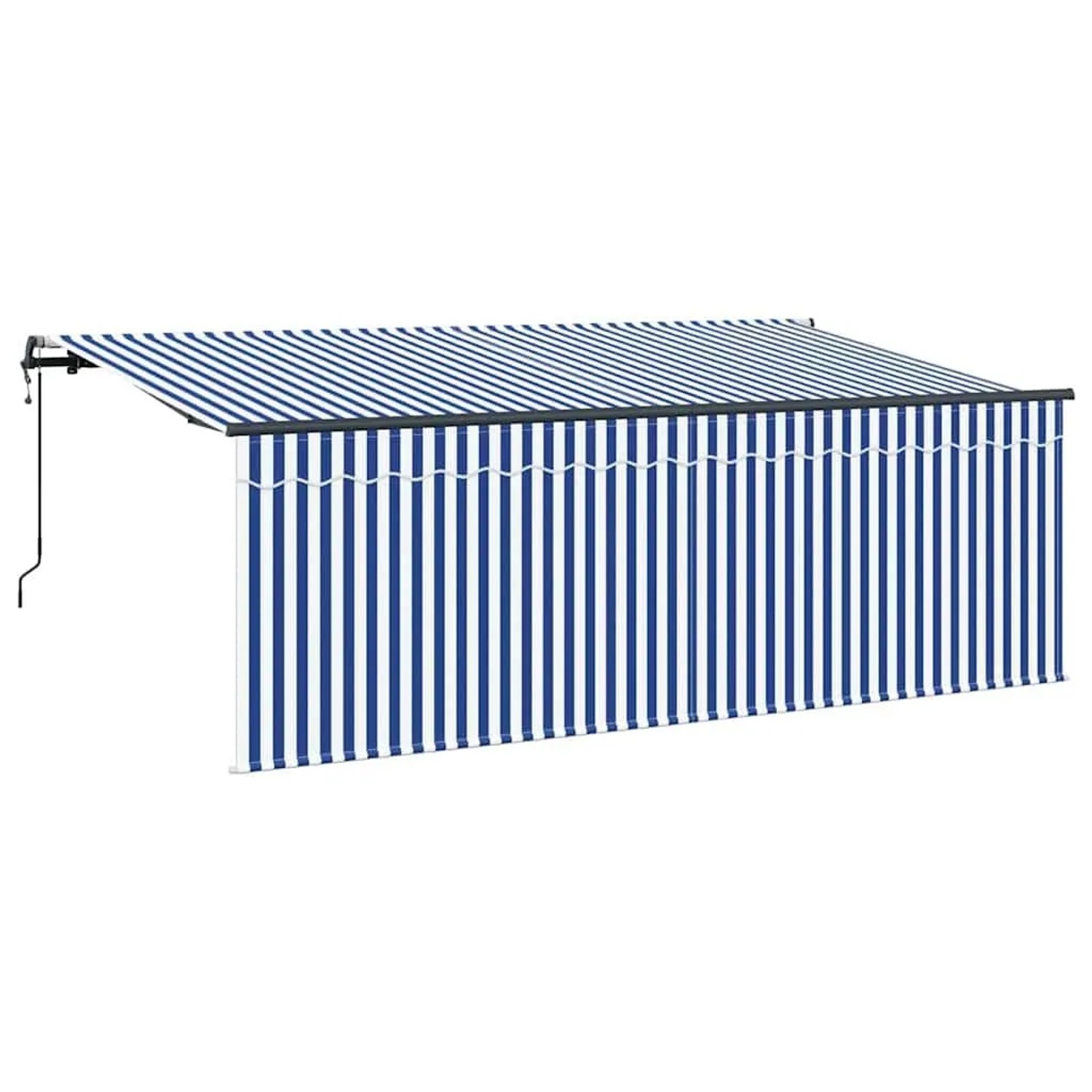 vidaXL Einziehbare Markise Blau und Weiß 350 x 200 cm 3329637