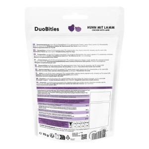 Lucky Jim Hunde-Snack DuoBities Huhn & Lamm, 70g Packung für Belohnung und Training.