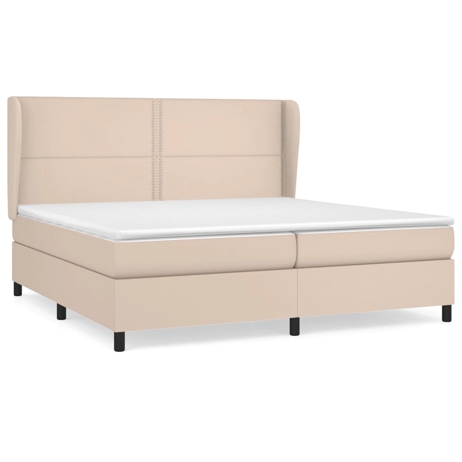 Vidaxl Boxspringbett Matratze Cappuccino-braun 200x200cm Kunstleder günstig online kaufen