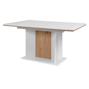 Furn.Design Esstisch in Weiß und Eiche Ausziehbar 160 - 200 x 90 cm Varese