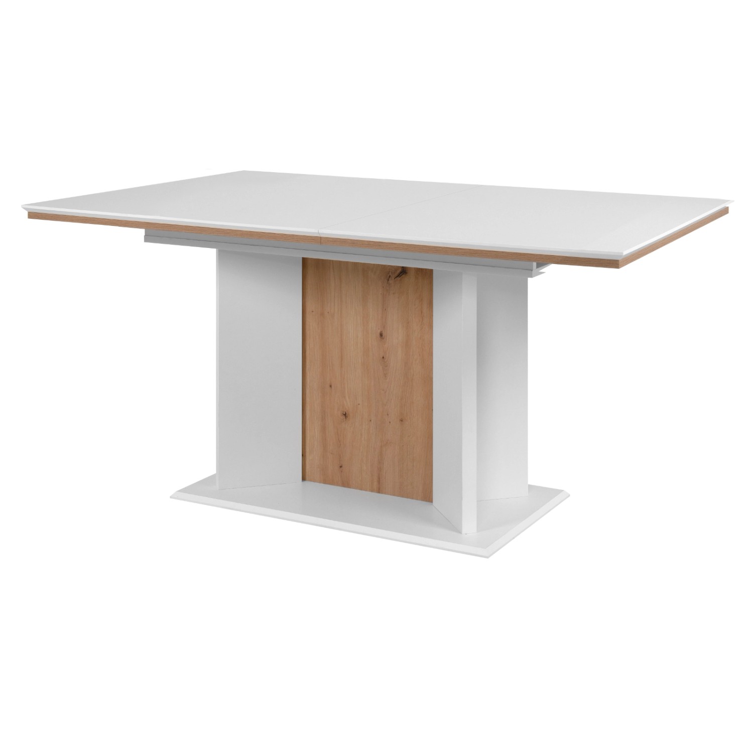 Furn.Design Esstisch in Weiß und Eiche Ausziehbar 160 - 200 x 90 cm Varese