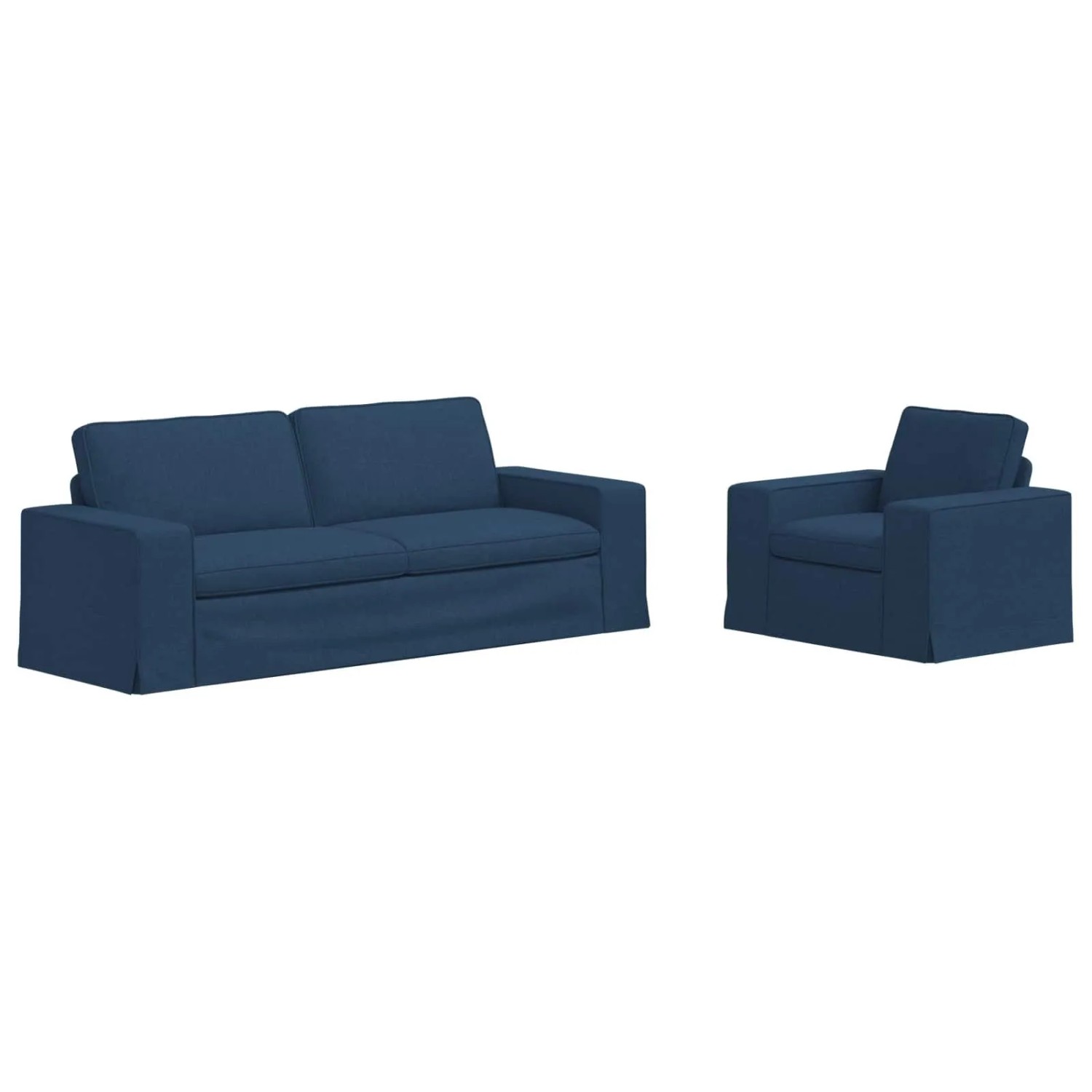 vidaXL Sofa 2-Tlg Blau 182 x 80 x 82 cm Stoff 3407594