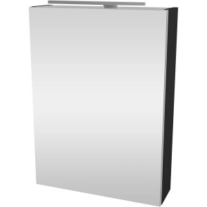 Fackelmann Spiegelschrank SBC Anthrazit, 50 cm breit, mit Softclose und Aufsatzleuchte.