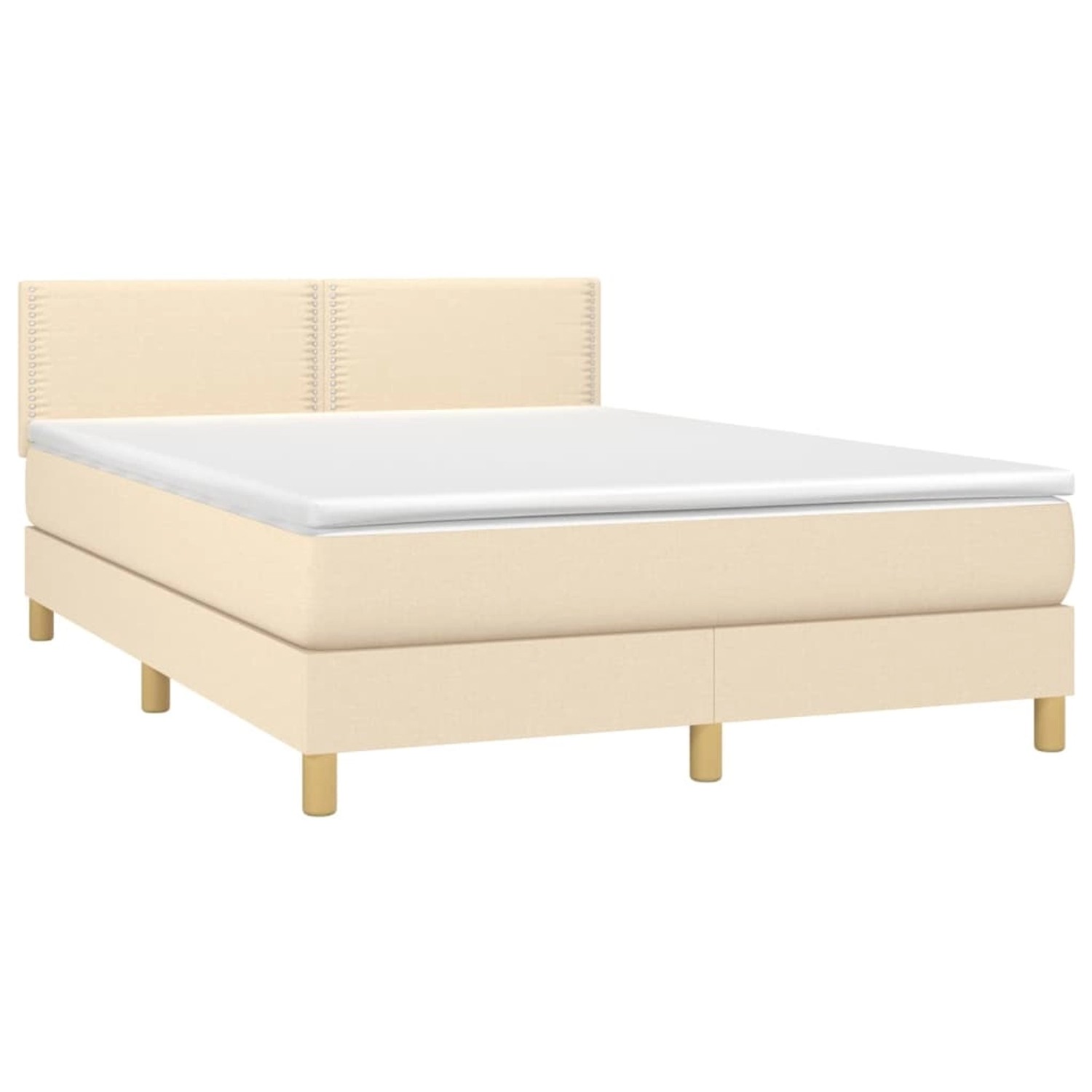 vidaXL Boxspringbett mit Matratze & LED Creme 140x200 cm Stoff 3133642 günstig online kaufen
