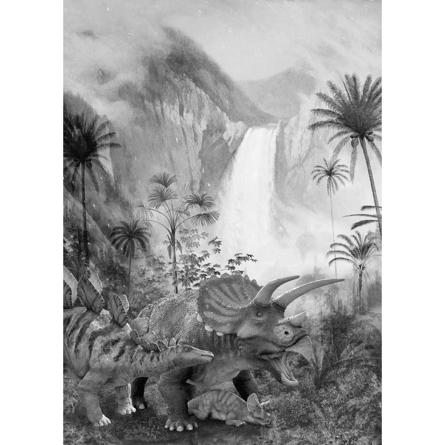 Komar Vliesfototapete Jurassic Waterfall 200 cm x 280 cm