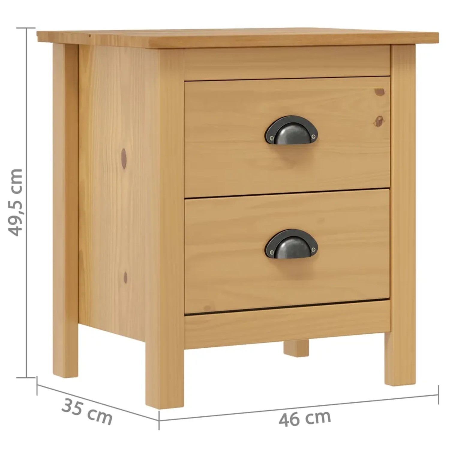 vidaXL Nachttisch Hill 46x35x49,5 cm Massivholz Kiefer 288903_6