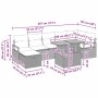 vidaXL Garten-Sofa-Set, 8-teilig, schwarz, Poly Rattan, mit Maßen. Ideal für Terrasse und Garten.