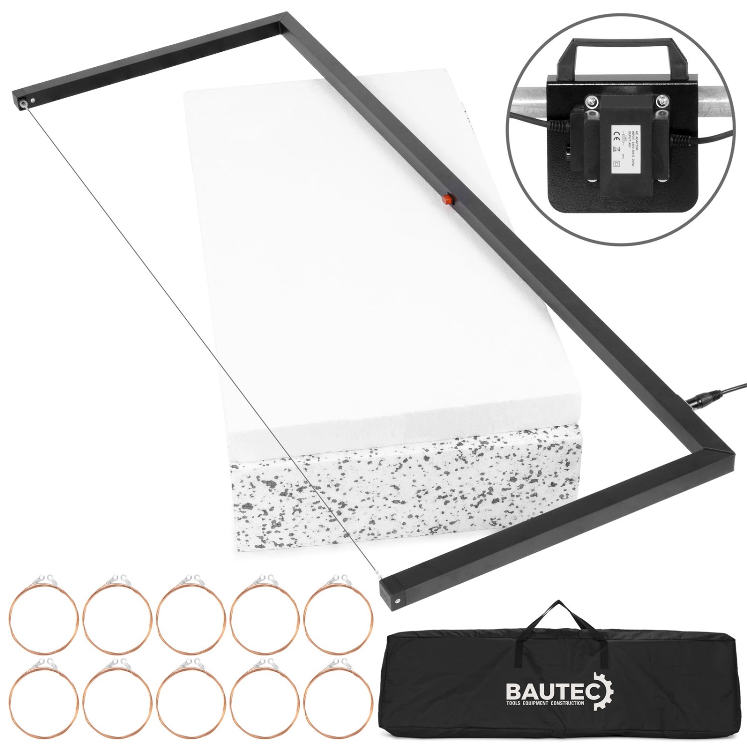 BAUTEC Styrobow 520mm 200W Handschneidebügel mit 10 Schneidedrähten und Sof günstig online kaufen