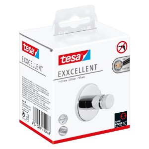 Tesa Exxcellent Handtuchhaken Chrom, zur Wandmontage ohne Bohren, in Originalverpackung.