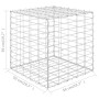 Quadratisches vidaXL Gabionen-Hochbeet aus Stahldraht, 50x50x50 cm, silberfarben.