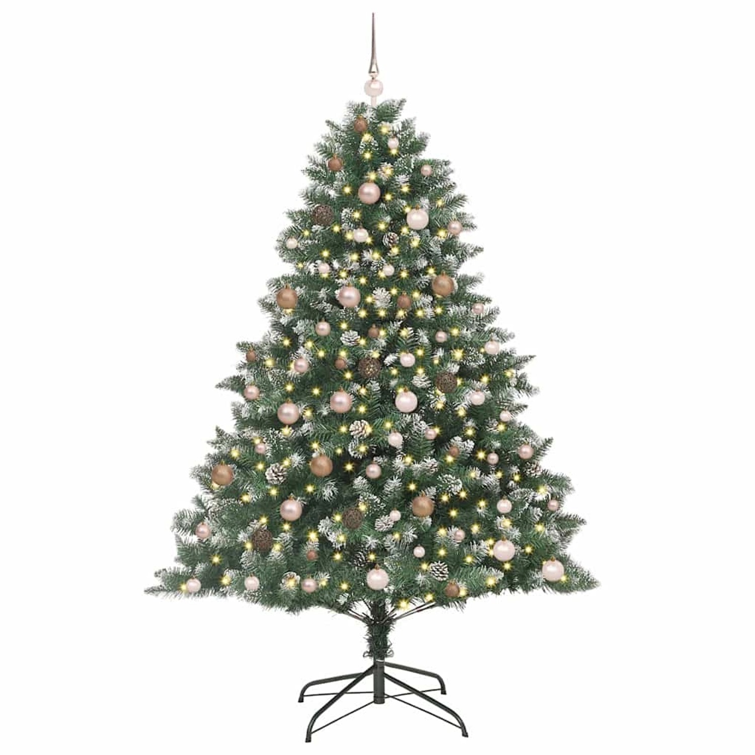 vidaXL Künstlicher Weihnachtsbaum mit 300 LEDs Grün 140 x 140 x 210 cm 3395243