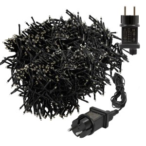 ECD Germany LED Büschel Lichterkette, 14,5m, 2016 LEDs, warmweiß, mit Stromanschluss.