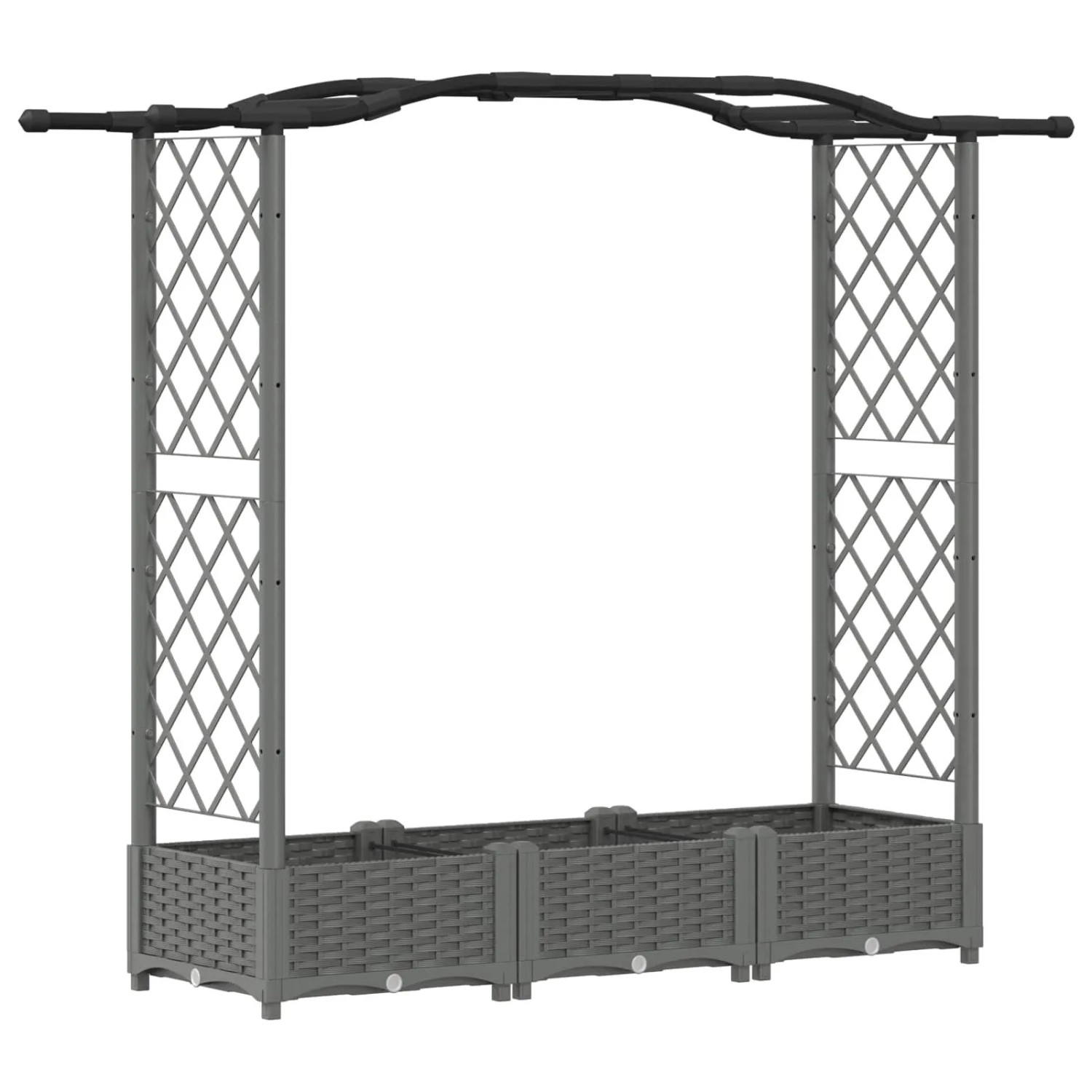 vidaXL Hochbeet mit Rankgitter und Dach Hellgrau 169 x 40 x 125 cm PP 42032576