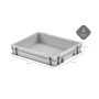 Graue Eurobox 9L (5er Set) mit Deckel, 30x40x7,5cm, ideal zur Aufbewahrung und Transport.