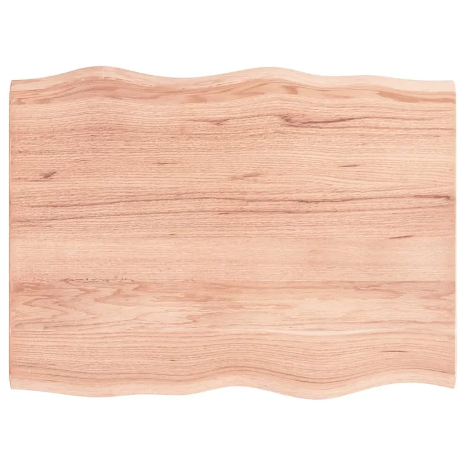 vidaXL Tischplatte 80x60x2 cm Massivholz Eiche Behandelt Baumkante 363944