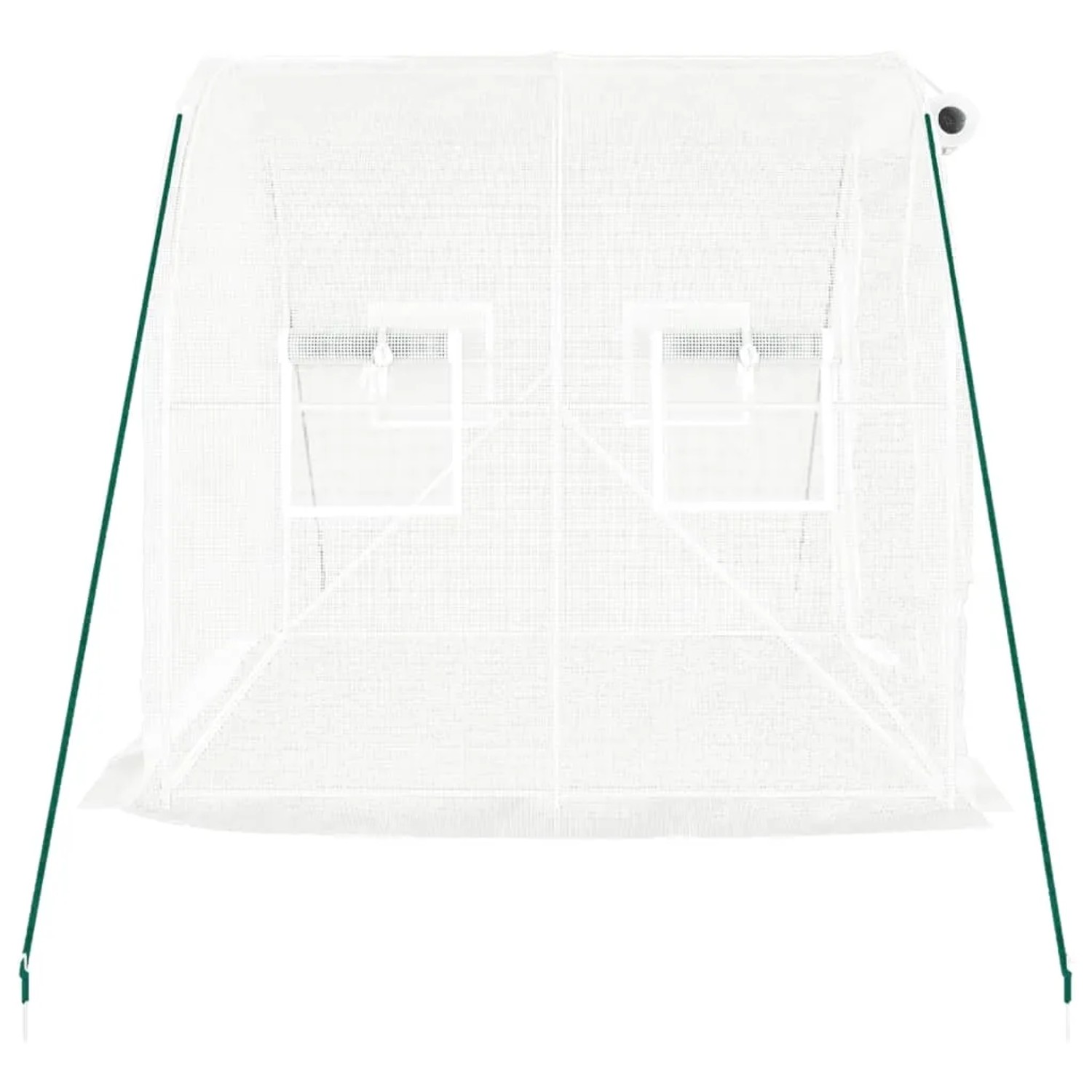 Weißes furnicato Gewächshaus mit Stahlrahmen, 4 m², 2x2x2 m.