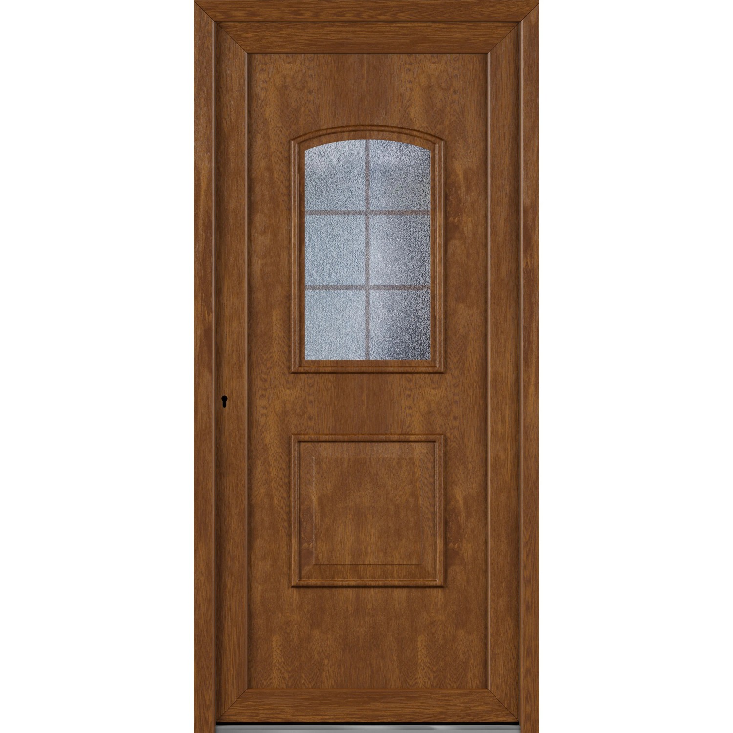 Roro Haustür OKE 1101 Kunststoff Weiß-Golden Oak 100 cm x 200 cm DIN L