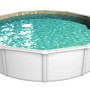 Weißer Steinbach Stahlwandpool Nuovo de Luxe II, Ø 360 cm x 120 cm, gefüllt mit Wasser.