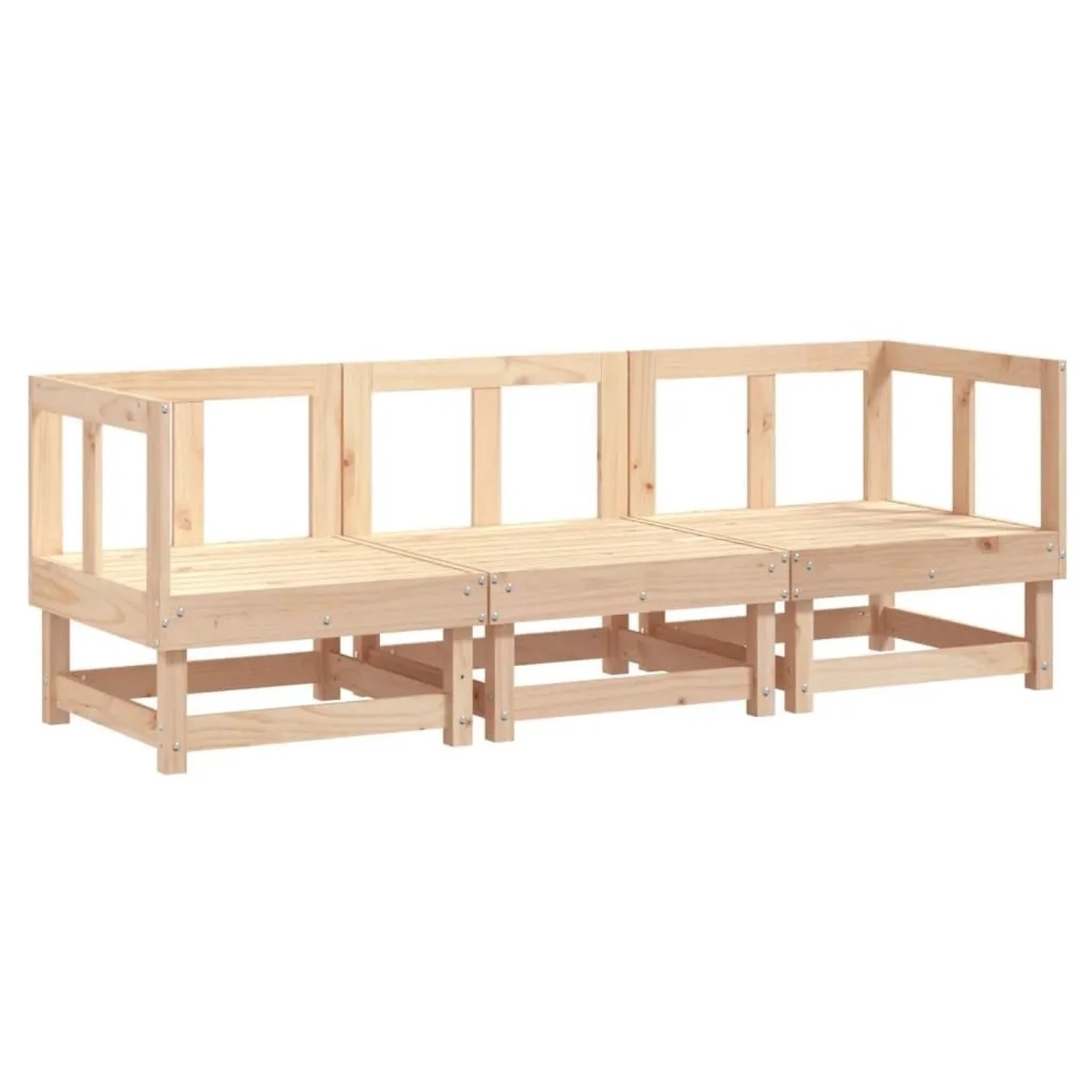 vidaXL 3-Tlg Garten-Lounge-Set Massivholz Kiefer 825415