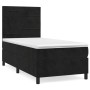 Schwarzes vidaXL Boxspringbett (80x200 cm) mit Matratze und Samtbezug.