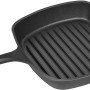 El Fuego Bratpfanne aus Gusseisen, Grillpfanne mit Rillen und zwei Griffen.