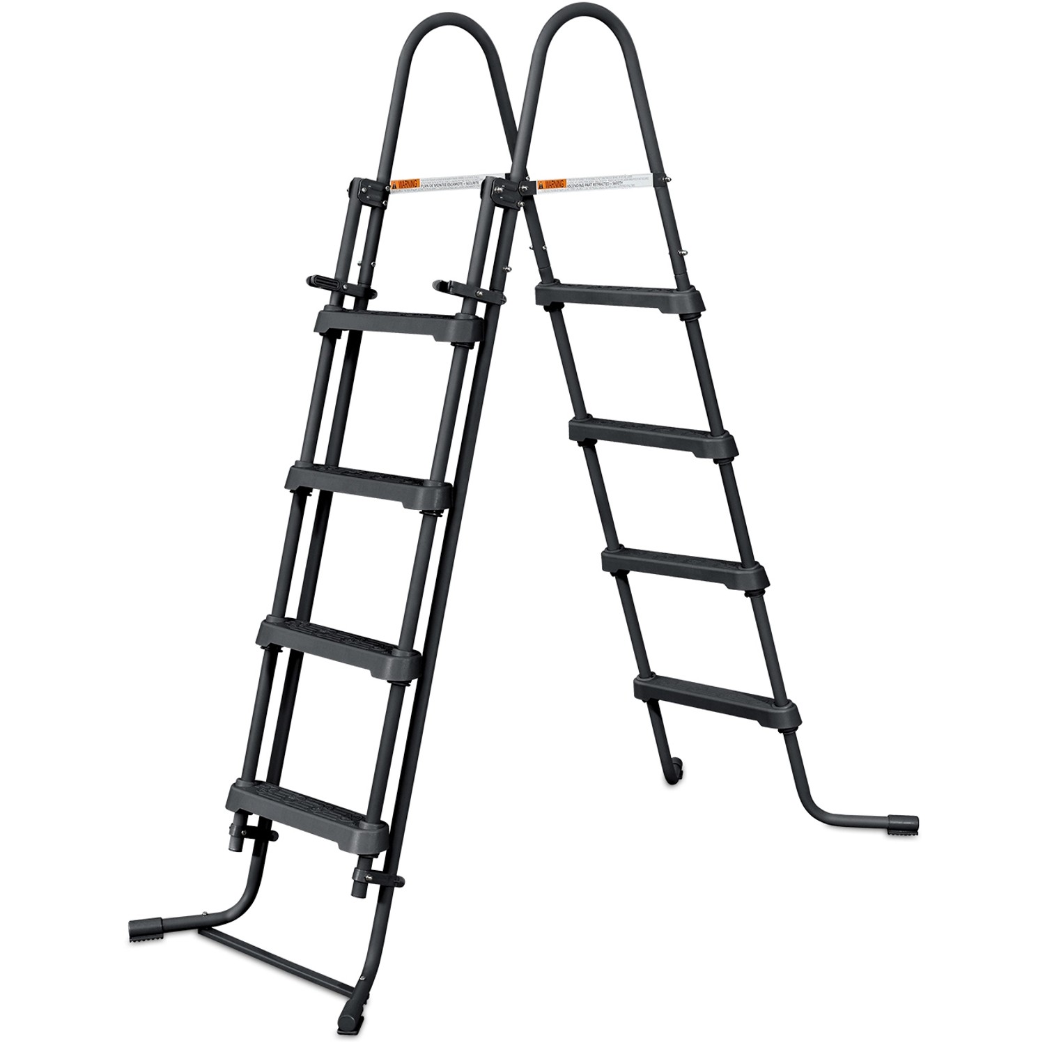 Leiter für Summer Waves Pool Elite Stahlrahmenpool, schwarz, mit vier Stufen.