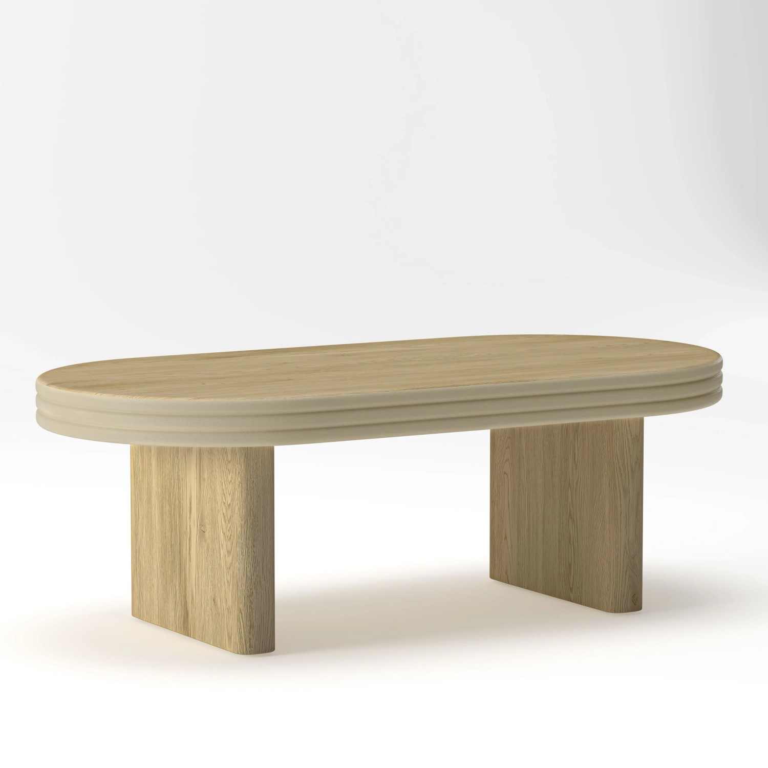 okwish Couchtisch Rustikaler Holz-Cocktailtisch 120 × 60 cm Natur