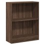 VidaXL Bücherregal in Braun Eichen-Optik, kleines Wandregal mit 2 Fächern.