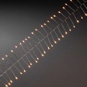 Micro LED Lichterkette mit 60 bernsteinfarbenen LEDs an silberfarbenem Draht für Innen.