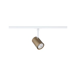 Paulmann URail Schienenspot Luxe, gold matt, signalweiß, zylindrisch, für LED-Schienensysteme.