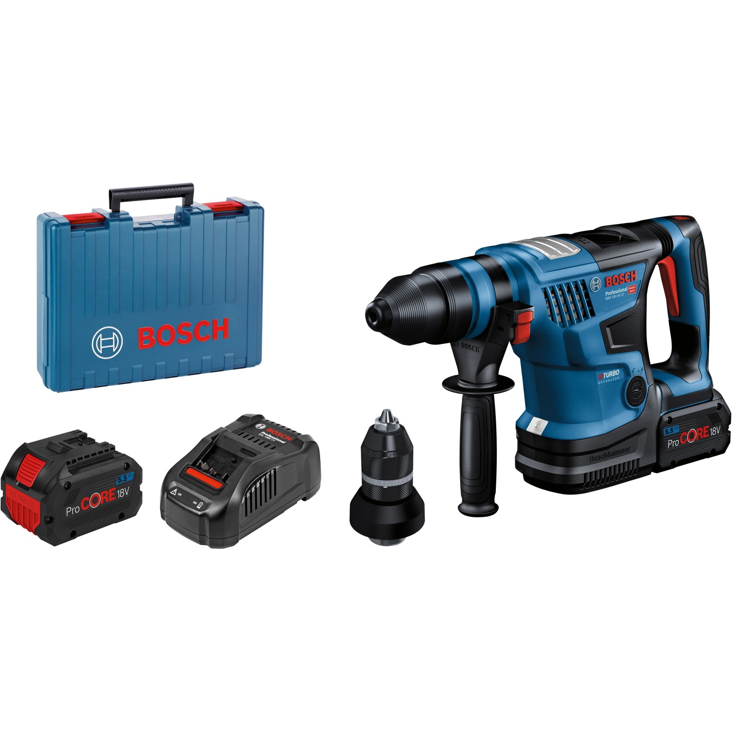 Bosch Professional 18 V Akku-Bohrhammer GBH 18V-34 inkl. Akkus mit Koffer