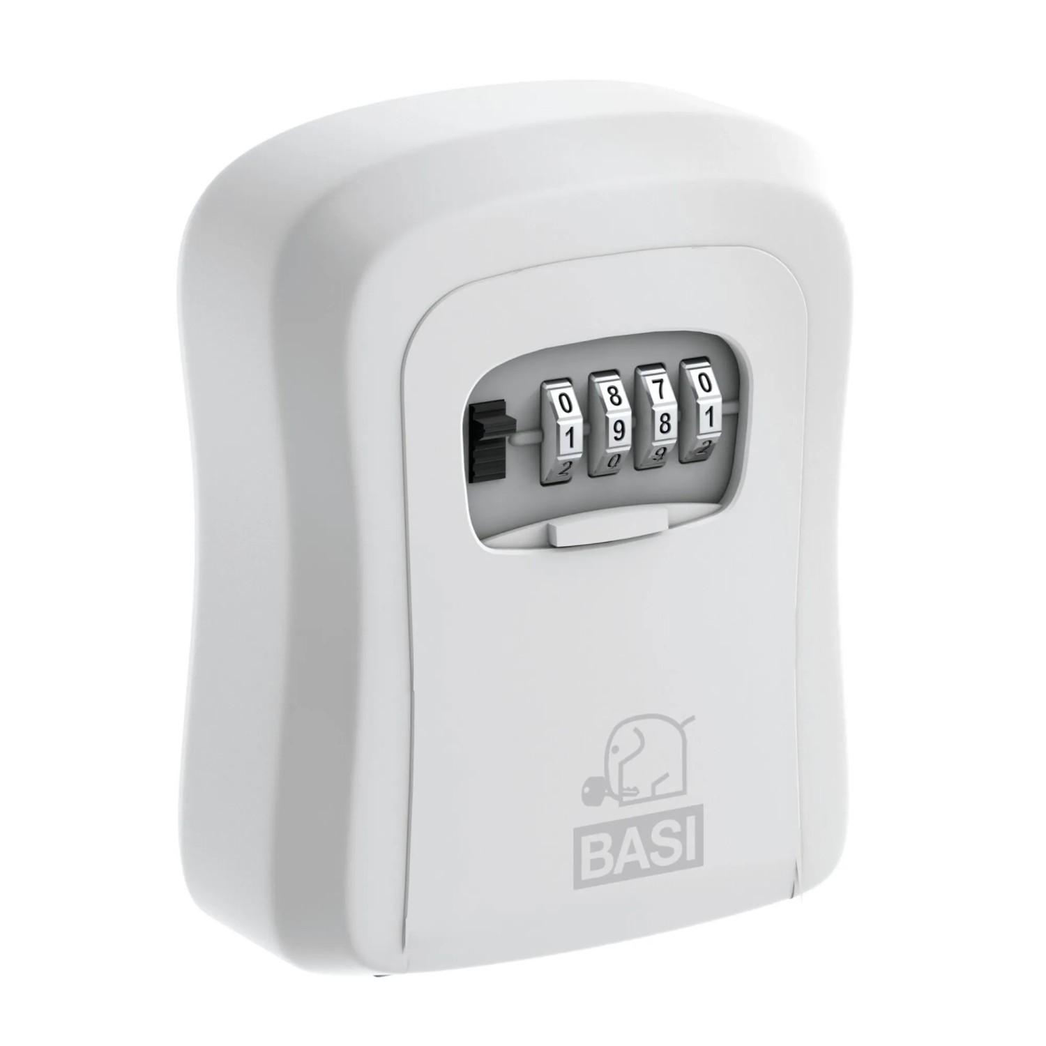 Basi Schlüsselsafe mit Zahlenschloss SSZ 200 in der Farbe Weiß Witterungsbeständiges Aluminiumgehäuse 2101-0000-1000