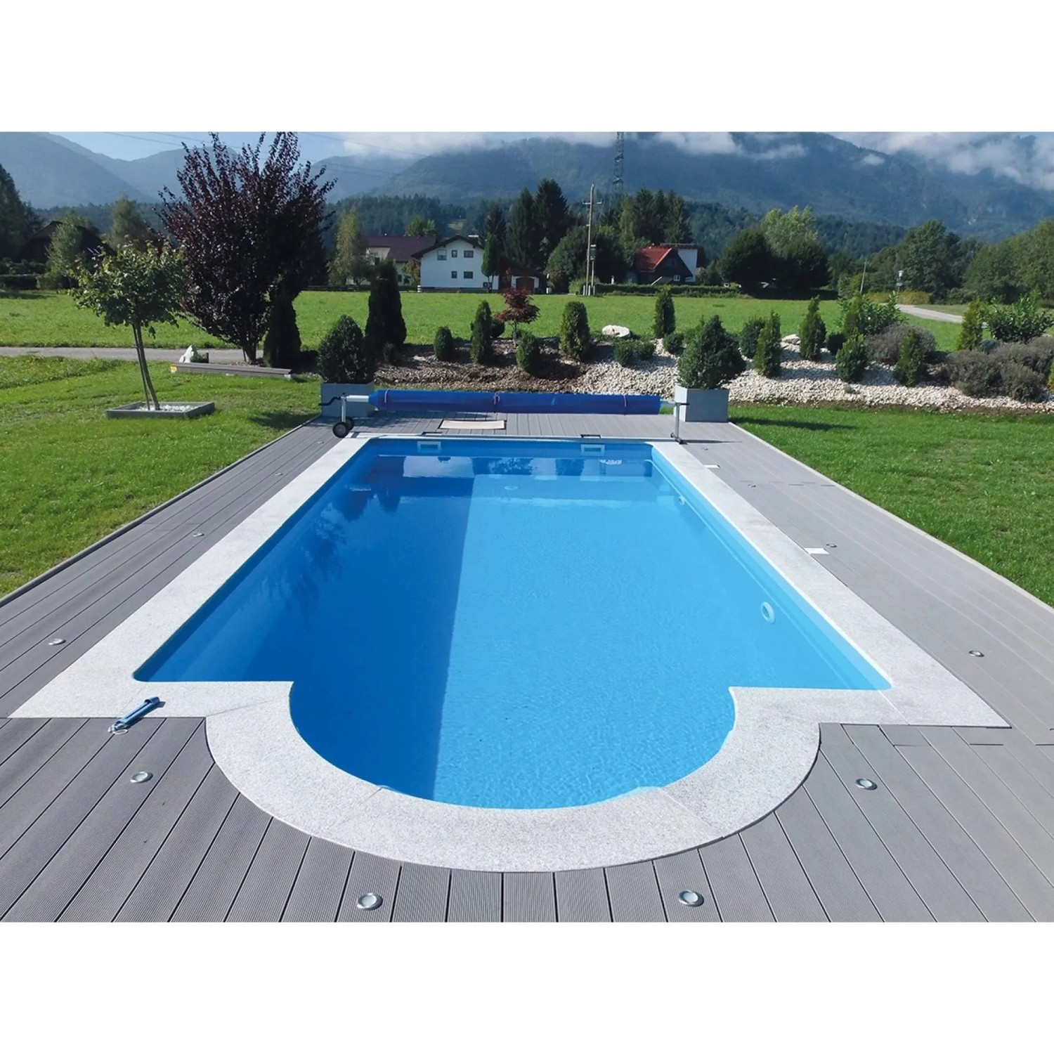 KWAD Styropor Pool Set de Luxe mit Römertreppe 7 x 3,5 x 1,5 m Sand