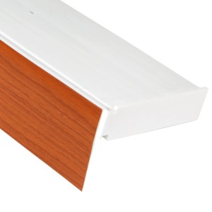 Bestlivings Vorhangschiene 450cm mit Blende in Kirschbaum-Optik.