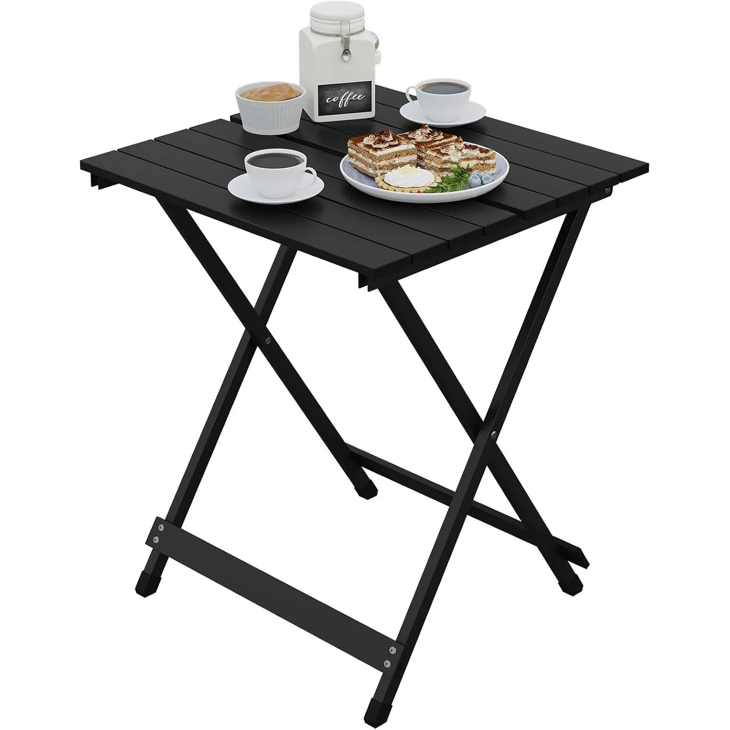 WOLTU Klapptisch Campingtisch Gartentisch Klappbar Aluminium Schwarz