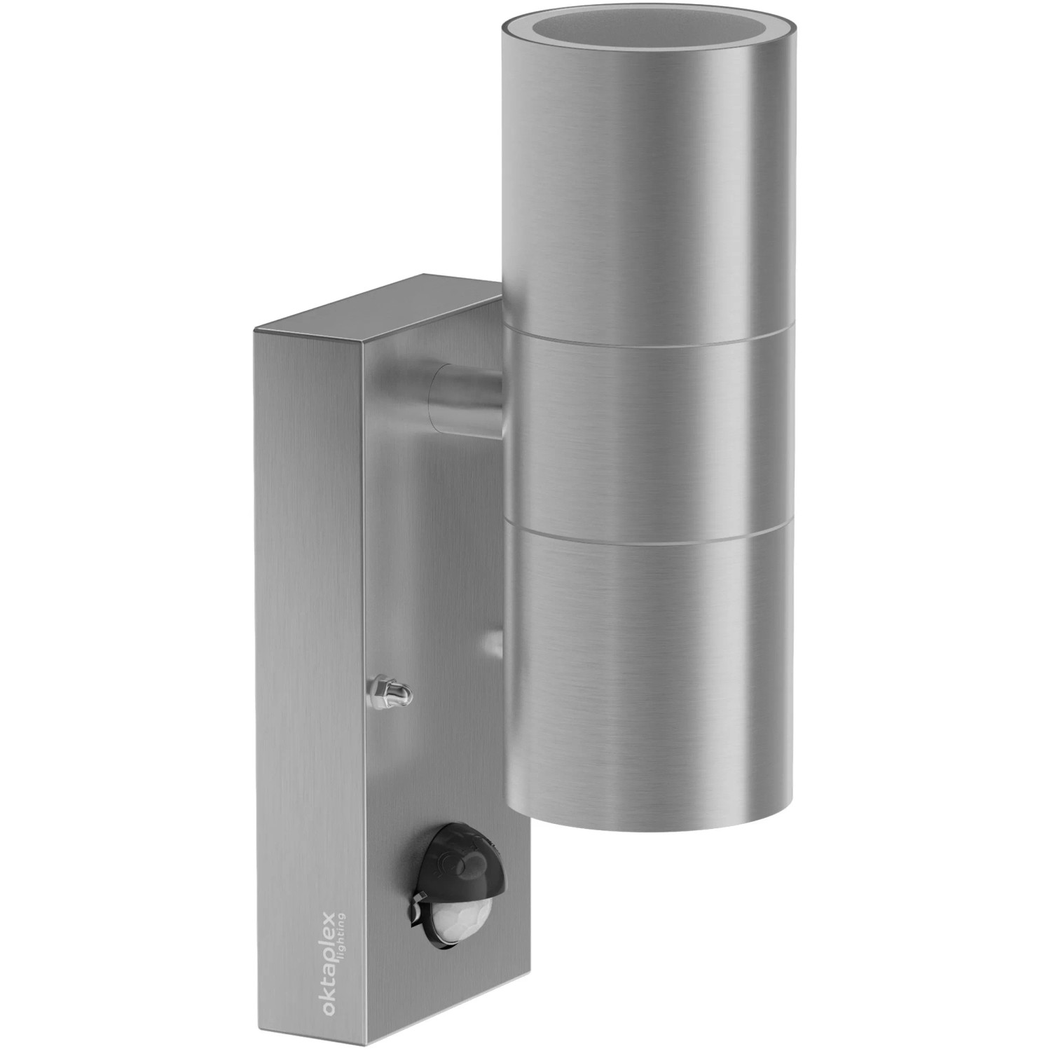 Oktaplex Chile Außenlampe mit Bewegungsmelder Edelstahl 2x GU10 Fassung Wan günstig online kaufen