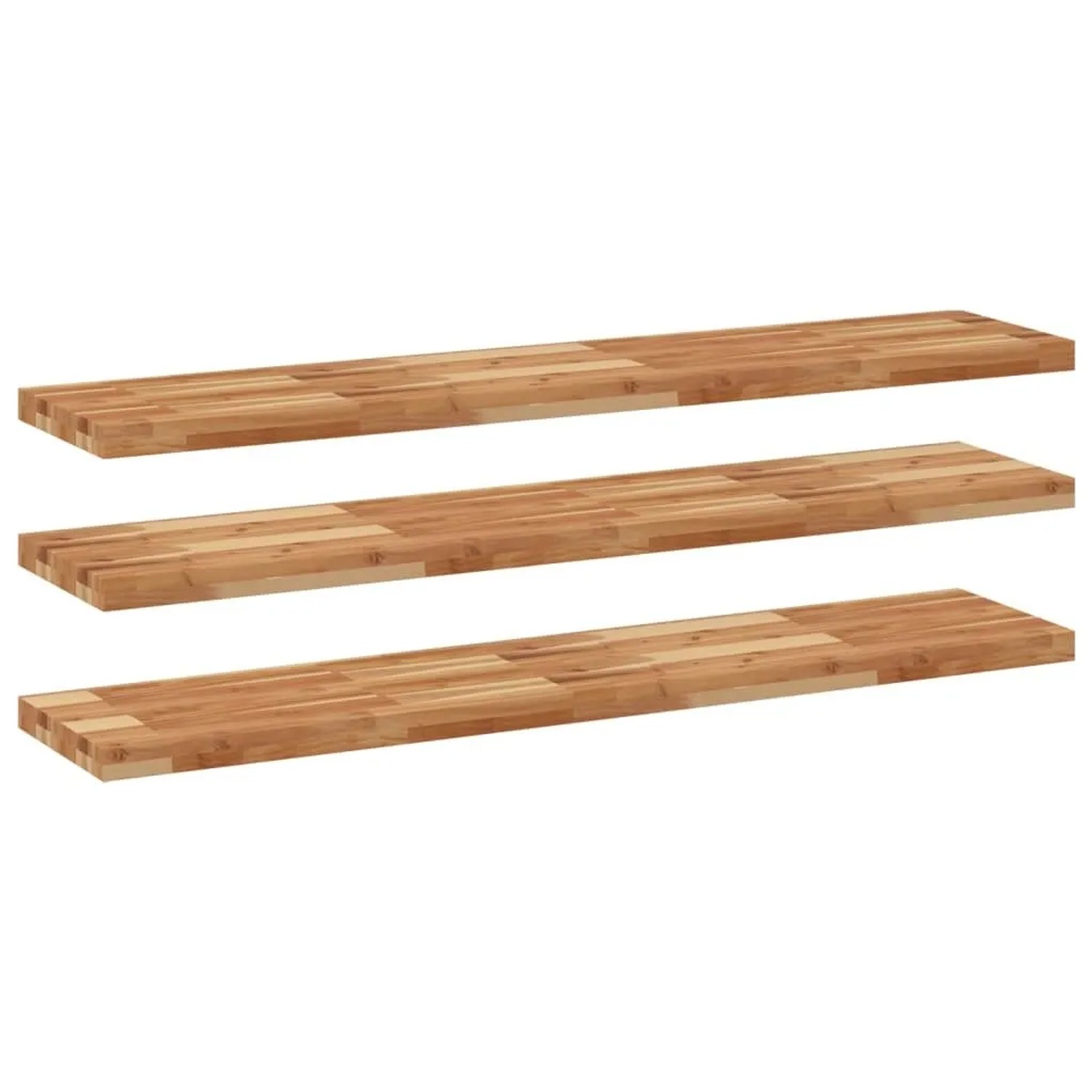 vidaXL Schweberegale 3 Stk 160x30x4 cm Massivholz Akazie Ölbehandelt 3279629