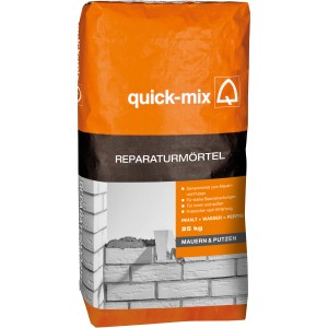 Quick-Mix Reparaturmörtel, 25 kg Sack, Zementmörtel zum Mauern und Putzen.
