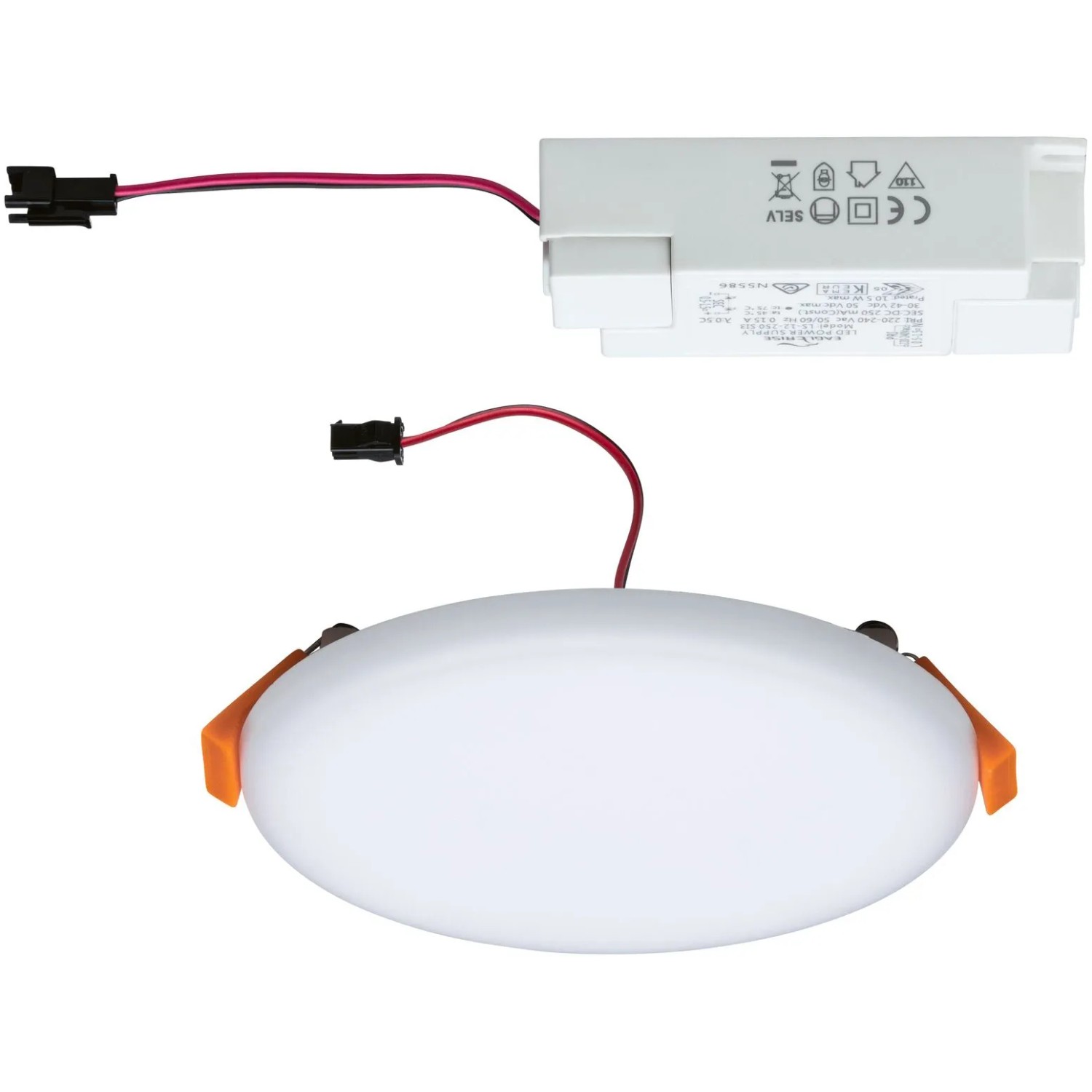 Paulmann LED-Einbaupanel Veluna, rund, 8,5W, warmweiß, mit Treiber.