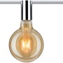 Paulmann URail Spot Ceiling Socket, Chrom, mit E27 Leuchtmittel an Schiene.