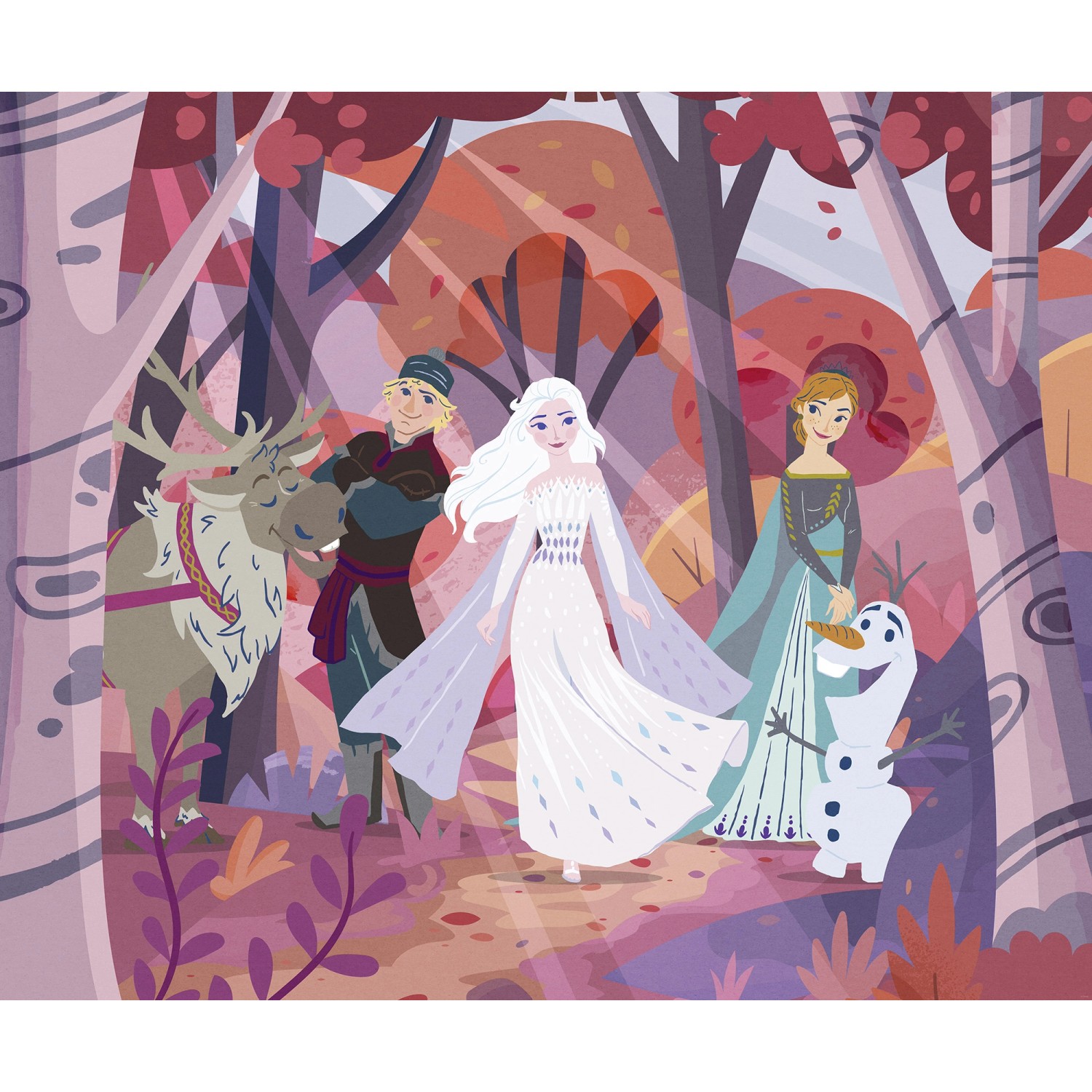 Komar Vlies Fototapete Disney Frozen Forest Friendship Bunt günstig online kaufen