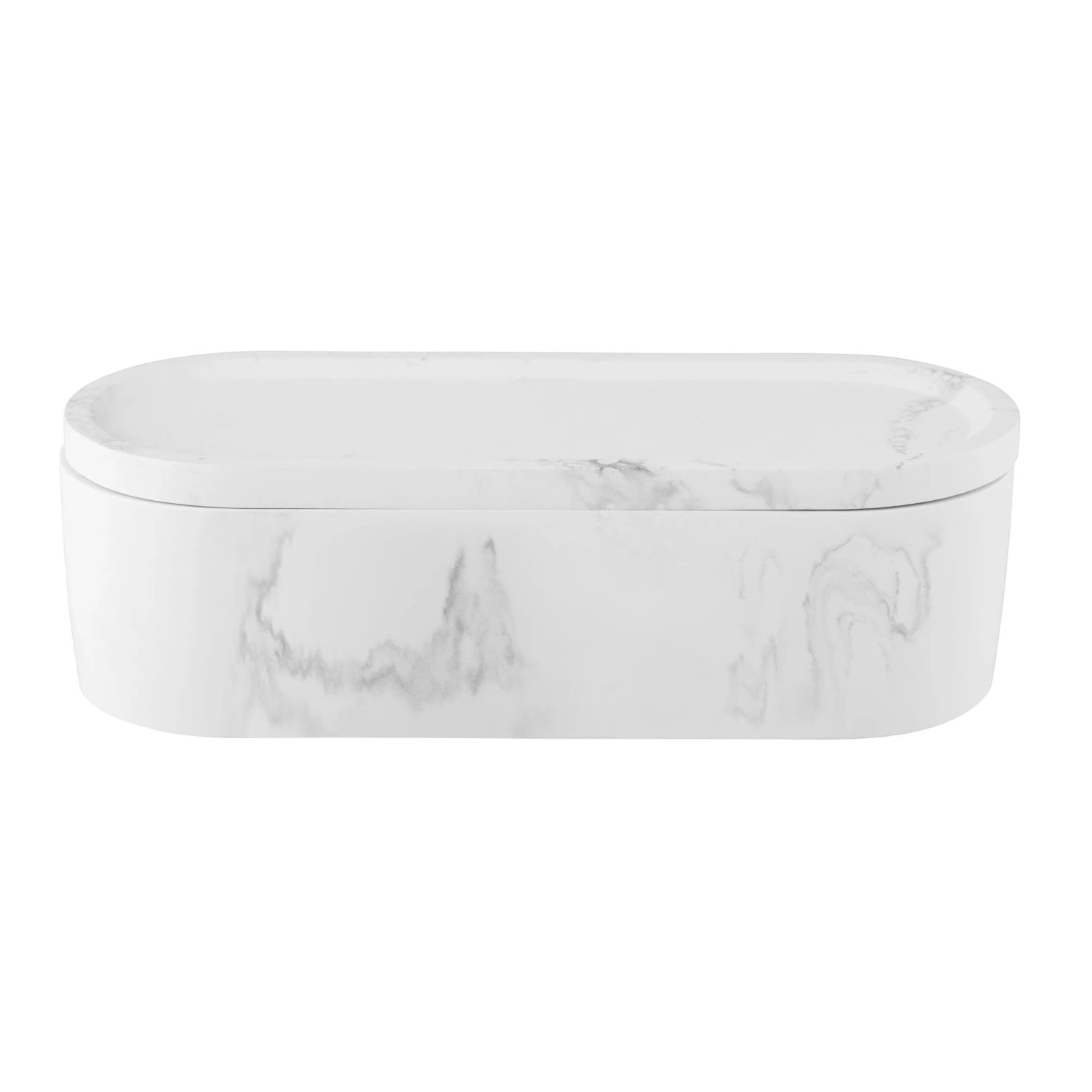 Schöner Wohnen Universaldose Balatro mit Deckel, Marmor-Optik, zur Aufbewahrung von Badutensilien.
