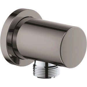 Grohe Rainshower Wandanschlussbogen in Hard Graphite mit runder Rosette.