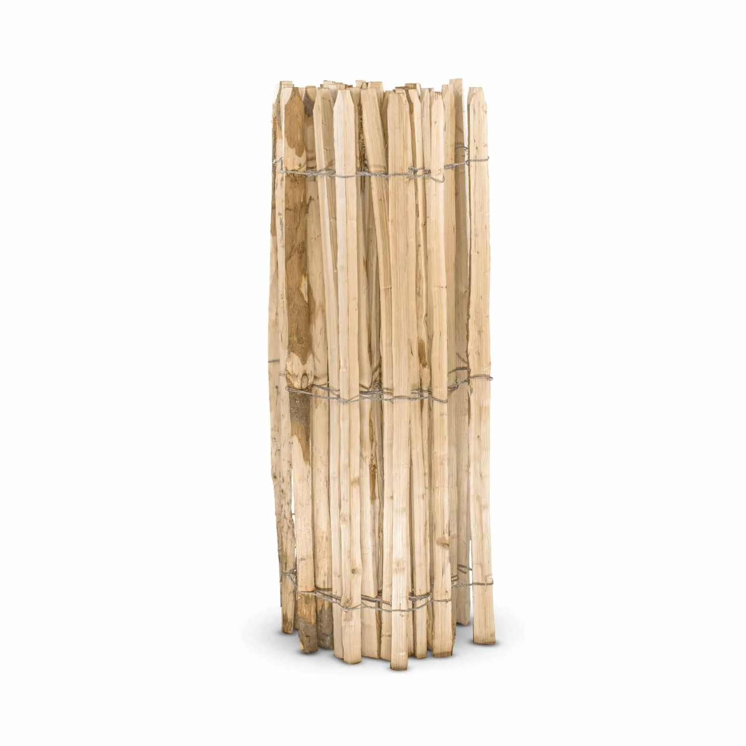 Stiltreu Staketenzaun aus Kastanie, 500x122cm, Lattenabstand 6-8cm, für Garten und Grundstück.