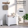 Weiße HOMCOM Truhe/Aufbewahrungsbox mit Deckel, 60L, ideal zur Aufbewahrung und Ordnung im Haus.