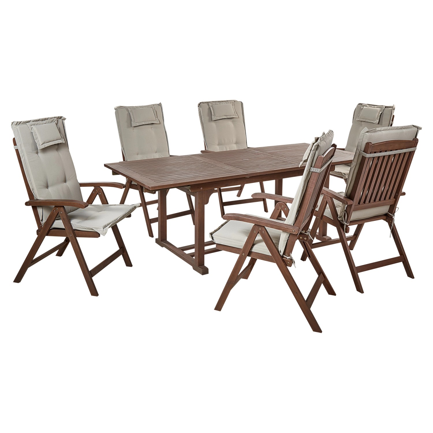 Beliani Gartentisch Set AMANTEA Taupe günstig online kaufen
